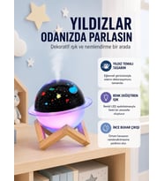 Projektör ışıklı ve aromaterapi destekli taşınabilir nemlendirici cihaz USB bağlantılı