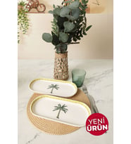 Keramika Palmiye Noyan Kayık Tabak 26 cm 2 Adet 22642 (Çok Renkli)