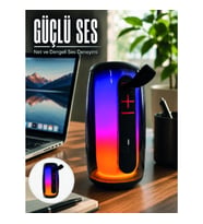 Mey İthalat® RGB Işıklı Bluetooth Hoparlör Güçlü Ses Type-C Şarjlı Taşınabilir Kablosuz Speaker