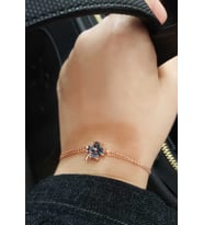 Gümüş Rose Mistik Topaz Yonca Bayan Bileklik