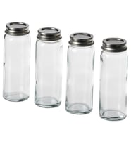 IKEA CITRONHAJ cam-paslanmaz çelik 10 cl baharat kavanozu 4 adet