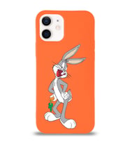 Apple iPhone 12 Mini  Lansman Kılıf Bugs Bunny Tasarımlı Altı Kapalı İçi Kadife Kaplı  Kapak (Şeffaf)