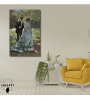 Tekli Dikey Kanvas Claude Monet Bazille and Camille