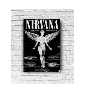Nirvana  Poster duvar süsü dekor Kapı Süsü Konsept Dekor Ahşap Tablo 19x28 cm