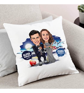 Kişiye Özel Her Zaman Beraberiz Karikatürlü Yastık