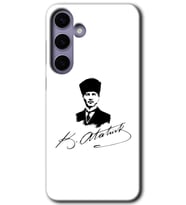Galaxy S24 Kılıf HD Desen Baskılı Kılıf - Kemal Atatürk İmza