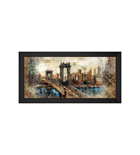 Manzara Temalı Kanvas Tablo 80 x 110 cm Siyah Çerçeve