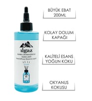 Okyanus Esintisi Yedek Likit Şişe Oda Kokusu 200 Ml Kalıcı  Ferah Bambu Çubuklu 