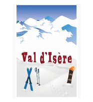 Kayak Val D'ısere, Fransız Alpleri, Kayak Posteri Tablo Ahşap Poster Dekoratif