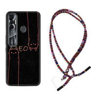 Tecno Spark 6 6 Go 8C 8 Pro 7 7 Pro Kılıf Boyun Asklı Rasta Silikon Meow 1657