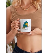 Garfield Model Baskılı Özel Baskı Tasarım Porselen Kupa Mug Bardak Hediyelik (Beyaz)