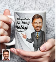 Kişiye Özel Kolay Yetişmiyor Karikatür Beyaz Kupa Bardak