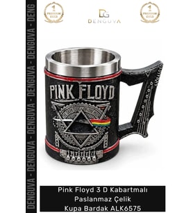 #Kupa Müzik Tasarım Pink Floyd 3 D Kabartmalı Paslanmaz Çelik Kupa Bardak Alk6575