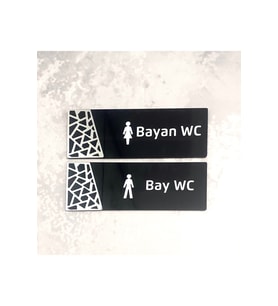 Black Silver Pattern Seri Wc Yönlendirme Seti