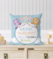 BK Gift Yeni Doğan Bebek Doğum Panosu Yastık - Model 1