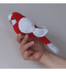 Amigurumi Kuş Muhabbet Kuşu Kırmızı Beyaz Türkiye