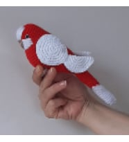 Amigurumi Kuş Muhabbet Kuşu Kırmızı Beyaz Türkiye