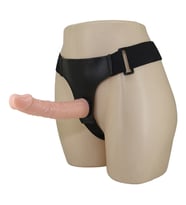 19 cm Belden Bağlamalı İçi Dolu Strapon Penis (Ten)