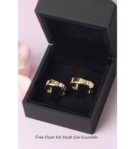 Alyans Kesme Gümüş Nişan Yüzüğü 925 Ayar Gümüş Alyans5 mm Sade Alyans Gümüş Yüzük (Gold)