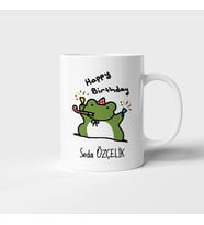 İyi Ki Doğdun Happy Birthday Kurbağa Figürlü Baskılı Kupa Bardak