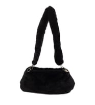 TAKISEN Kadın Peluş Mini Baget Çanta en 24cm boy 11 cm