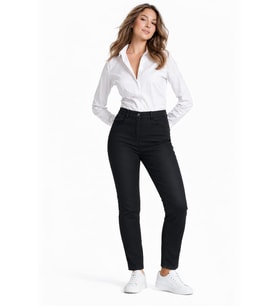 Kadın Bilek Jean Pantolon Beli Lastikli Düğmeli BGL-ST05384