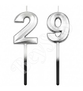 29 Rakam Mum Gümüş