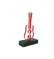Obje Gitar Ahşap Standlı Biblo Dekoratif Ev Ofis Hediyelik