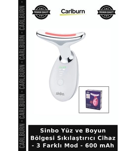 Özel Üretim Cilt Bakım LED Sinbo Yüz ve Boyun Bölgesi Sıkılaştırıcı Cihaz - 3 Farklı Mod - 600 mAh