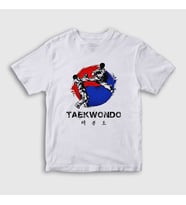 Presmono Unisex Çocuk Beyaz Dwit Chagi Taekwondo Ufc Mma Tekvando T-Shirt 496872tt