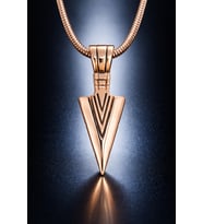 Paslanmaz Çelik Rose Gold Renk Yılan Sırtı Zincirli Ok Ucu Kolye