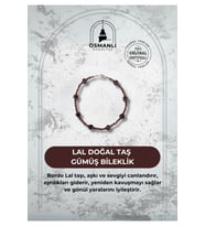 Lal Doğal Taş Gümüş Bileklik