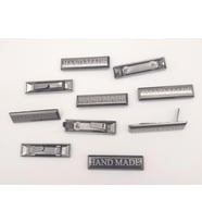 Angel Çanta Aksesuar 10 lu Handmade Yazılı Metal Etiket Plaka Süs Füme Renk