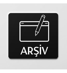 Arşiv Odası Kapı Levhası Ofis Yönlendirme Kapı İsimlik Oda Tabela (Siyah)