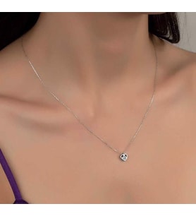 SWAROVSKİ TAŞLI KALP 925 AYAR GÜMÜŞ KOLYE