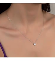 SWAROVSKİ TAŞLI KALP 925 AYAR GÜMÜŞ KOLYE