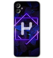 Galaxy A05 Kılıf HD Desen Baskılı Kılıf - Dark Neon Yaprak H Harfi