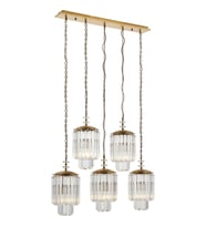 AVONNI AV-60298-5EY Eskitme Kaplama Klasik Avize E27 Metal Kristal 80x10cm