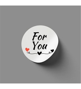 For You Yazılı Etiket  Sticker Hediye Paketleme Kargo Etiketi 24 adet