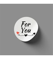 For You Yazılı Etiket  Sticker Hediye Paketleme Kargo Etiketi 24 adet
