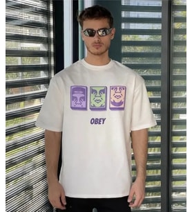 pilelistore- Unisex Bisiklet Yaka Baskılı Oversize T-Shirt - Beyaz