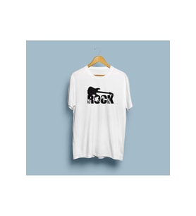 Oversize Rock yazılı / tasarımlı unisex T-shirt