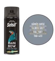 Selsil Rainbow Akrilik Sprey Boya GÜMÜŞ GRİ 400 ml. - RAL7001