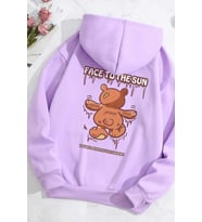 Unisex Face To The Sun Baskılı Sweatshirt (Lila)