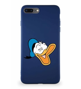 Apple iPhone 8 Plus Soft Premier Kapak Donald Duck-E Tasarımlı Silikon Kılıf - Lacivert (Şeffaf)