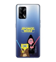 Oppo A74 Uyumlu Sunger Bob Star Wars Desenli Şeffaf Telefon Kılıfı