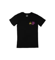 Pembe Play Every Day Cep Logo Tasarımlı Siyah Tişört
