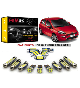 Fiat Punto LED İç Aydınlatma Ampul Seti FEMEX Parlak Beyaz