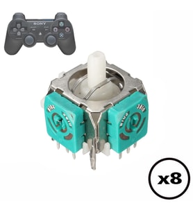8 Adet PS3 Analog Motor Playstation 3 Kol Tamiri 3D Joystick PS3 Motor Yedek Parça (Siyah)