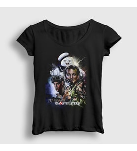 Presmono Kadın Siyah Cover Film Hayalet Avcıları Ghostbusters T-Shirt 245249tt